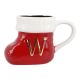 Becher Stiefel mit Buchstabe, W/rot, 400 ml