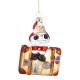 Anhänger Fancy, bunt, Santa mit Koffer, 11 cm