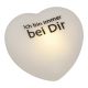 LED-Herz mit Spruch, Bei dir, weiß