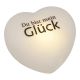 LED-Herz mit Spruch, Mein Glück, weiß