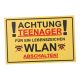 Schild Spruch, Achtung Teenager, gelb, 30 x 20 cm