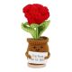 Häkelblume mit Spruch, Rose, 16 cm