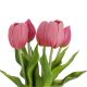 Strauß Tulpe, 5 Blüten, pink, 30 cm