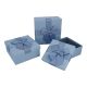 3er Set Geschenkkarton Schleife, rauchblau