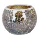 Teelichthalter Mosaik, bernstein/silber/grün, 10 x 8 cm
