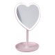 LED-Spiegel Form, Herz/rosa, 26 cm