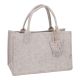 Filztasche mit Anhänger, Blumen/beige, 28 x 14 x 18 cm
