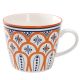 Becher China, orange/blau, 300 ml