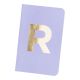 Notizbuch Buchstabe/gold, R/flieder, 9 x 14 cm