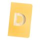 Notizbuch Buchstabe/gold, D/gelb, 9 x 14 cm