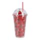 Trinkbecher Frucht, Glitter/Erdbeere, 450 ml