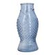 Glas-Vase Fischform, dunkelblau, 18 cm