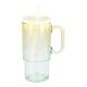 Trinkglas Rillen mit Strohhalm, gelb/grün, 650 ml
