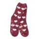 Kuschelsocken Anti-Rutsch, Herzen/bordeaux