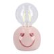 LED-Lampe mit Smiley-Sockel, rosa, 16 cm