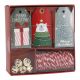 Geschenke-Set, rot-weiß-Eisbär, Kordel/Anhänger/Glocke