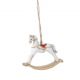 Anhänger Schaukelpferd, weiß, 7 cm
