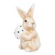 Hase mit Ei, weiß/links, 7 cm