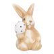 Hase mit Ei, weiß/sitzend, 6.5 cm