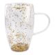 Doppelwand-Teeglas Glitter, gold, 420 ml