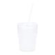 Glas mit Strohhalm, Rillen/klar, 400 ml
