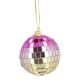 Anhänger Discokugel, pink/gold, 6 cm
