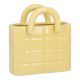 Vase Handtasche, Karo/gelb, 15.5 x 16.5 cm