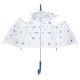 Regenschirm Transparent, Dots, blau, 82 cm
