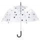 Regenschirm Transparent, Dots, schwarz, 82 cm