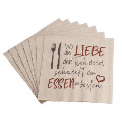 Serviette Liebe/Essen, 20 Stück