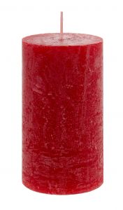 Kerze Rustik, Lara, rot, 12 cm
