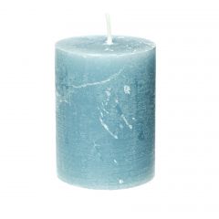 Kerze Rustik, Lara, blau/grau, 9 cm