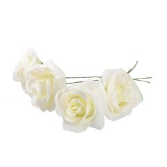 4er Set Rose Juna, weiß, 23 cm
