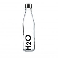 Trinkflasche H2O, klar/schwarz, 750 ml