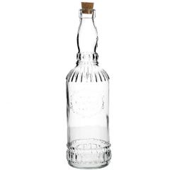 Flasche mit Korken, Relief/Streifen, 750 ml
