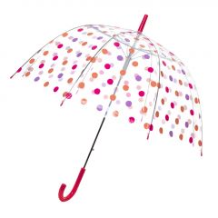 Regenschirm Transparent, Dots, lila/pink, 82 cm