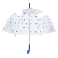 Regenschirm Transparent, Dots, blau, 82 cm