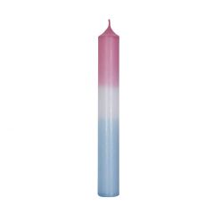 Stabkerze Dip-Dye, altrosa/eisblau, 18 cm