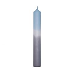 Stabkerze Dip-Dye, eisblau/grau, 18 cm