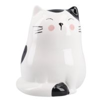 Spardose Katze, schwarz, 15 cm