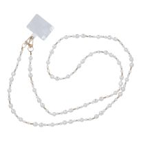 Handykette Perlen mit Patch, gold