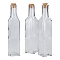 3er Set Flasche mit Korken, 250 ml