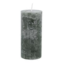Kerze Rustik, Lara, dunkelgrün Nr. 098, 15 cm