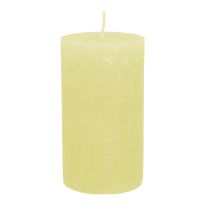 Kerze Rustik, Lara, hellgelb, 12 cm