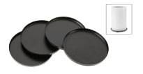 4er Set Kerzenuntersetzer, schwarz