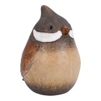 Vogel Antik, braun/spitz/bauchig, 7.5 cm