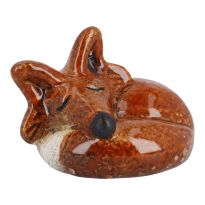 Fuchs, liegend/orange, 6.5 x 6.5 x 5 cm