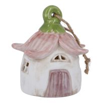 Anhänger LED-Blütenhaus, pink, 13 cm