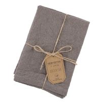 2er Set Serviette, Uni/taupe
