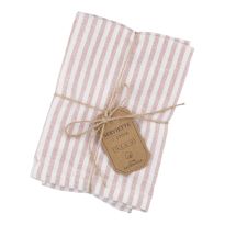 2er Set Serviette, Streifen/rosa